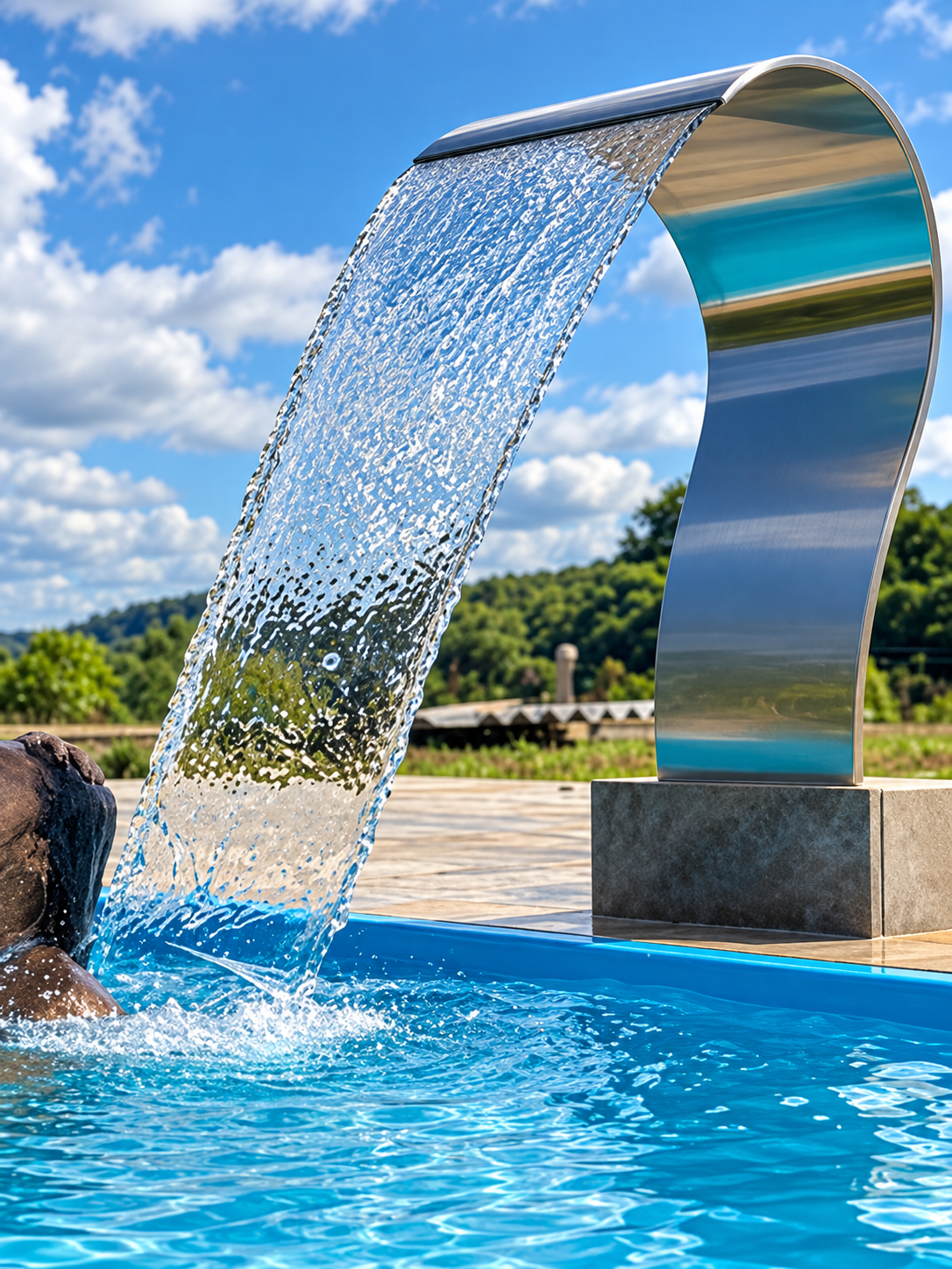 Cascata inox para piscina
